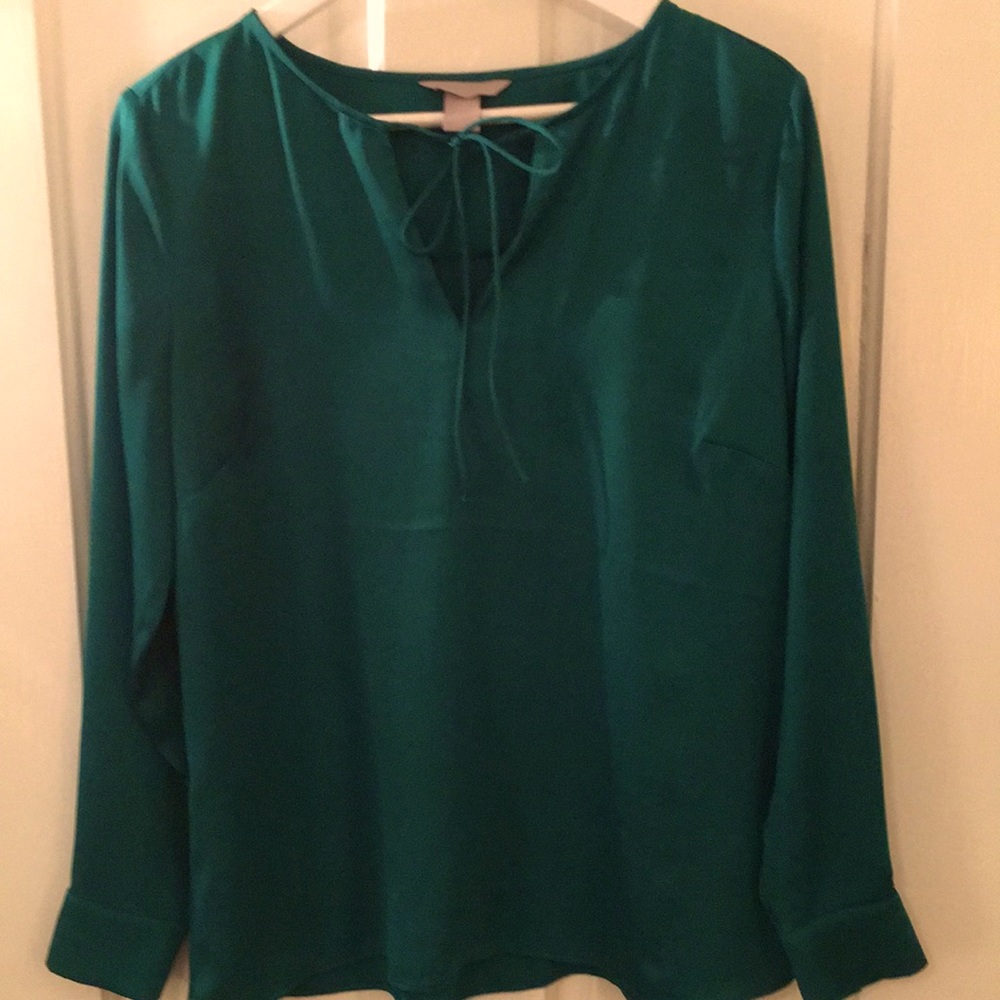 H&M emerald green top.  Size 10